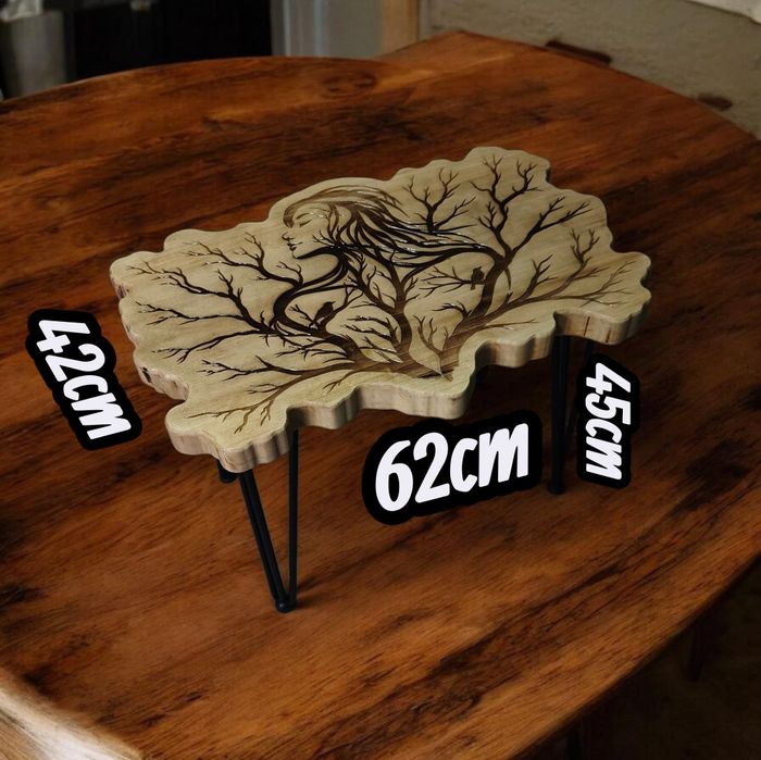 Mesa de Centro Artesanal em Choupo Maciço – Edição Limitada (Peça Nº 1)