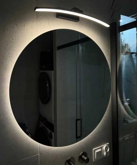 Nowe Lustro Okrągłe Led Podświetlane Łazienkowe Śr. 70cm Szlifowane