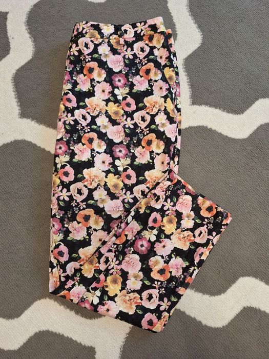 Spodnie chinosy w kwiaty h&m 42 xl