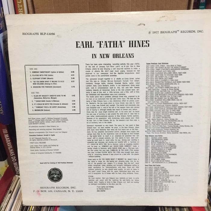 Vinil: Earl Fatha Hines - In the New Orleans - 1977