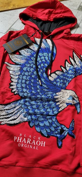Czerwony dres damski orzeł cyrkonie 3D premium bawełna M