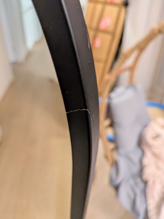 Lustro owalne czarne 160x60 cm