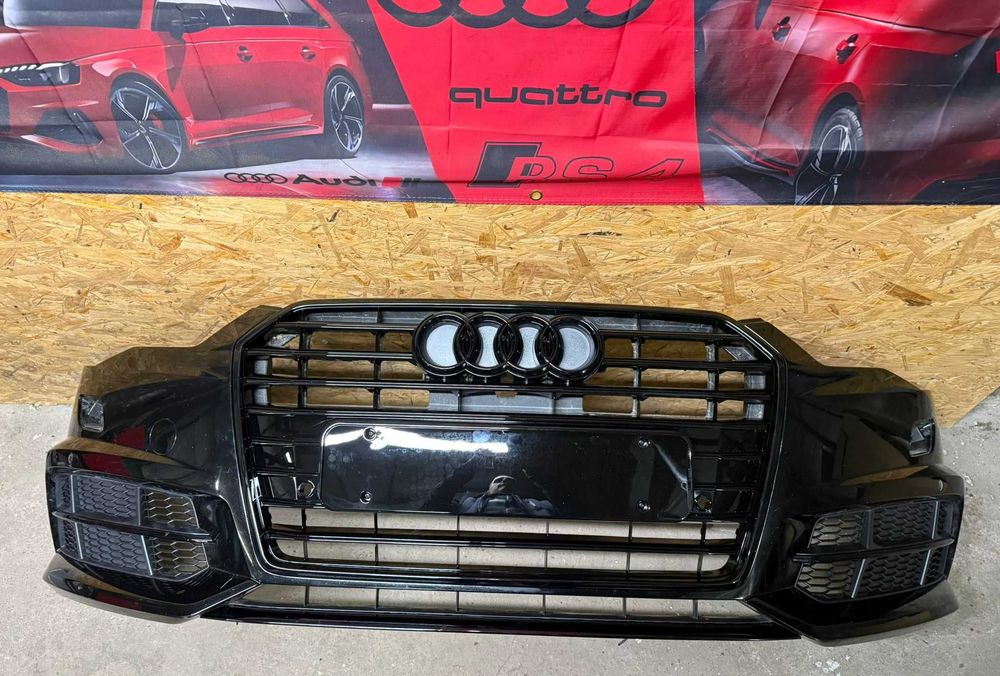 Zderzak przedni Audi A6 C7 lift s-line black spryski 4xpdc gril kratki