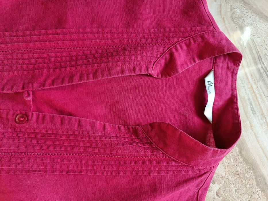 Bluzka w kolorze fuksji , bawełna i len.