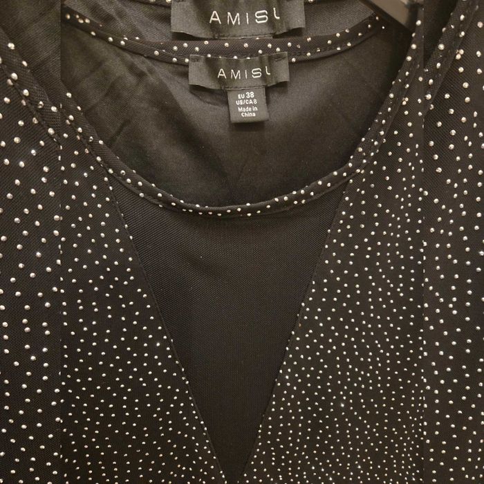 Amisu dopasowana sukienka rozm.S/M czarna z kamykami