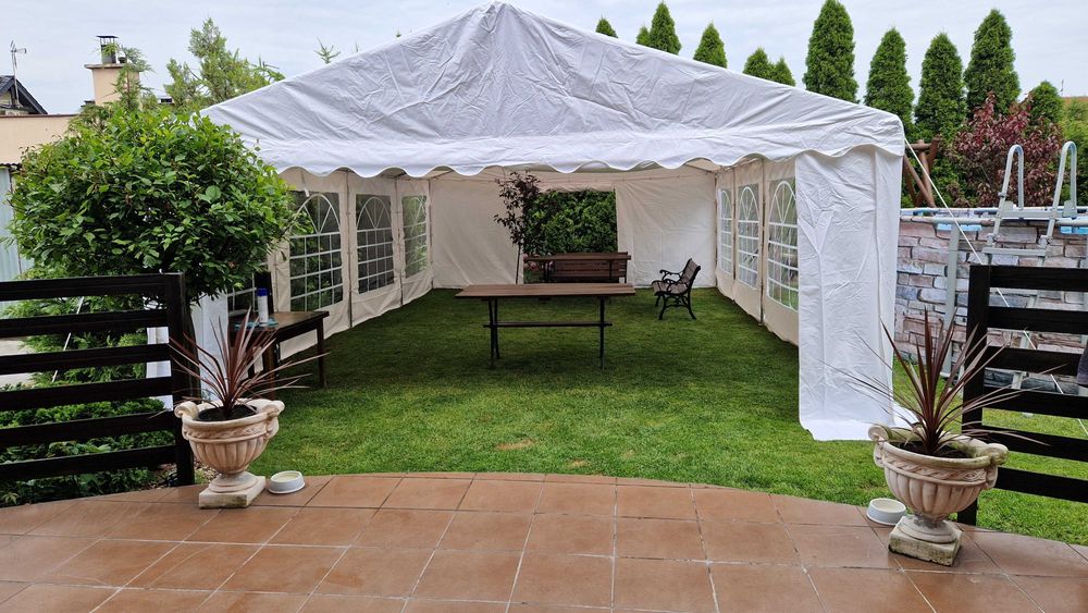 Namiot imprezowy cateringowy stoły,krzesła,zastawa,komunia,urodziny.