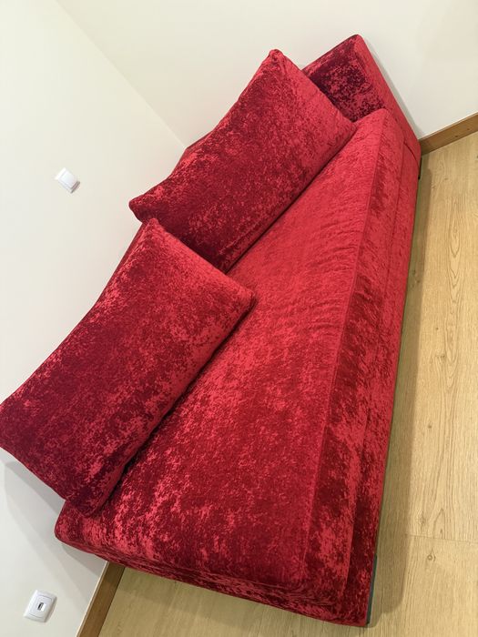 Sofa de canto vermelho