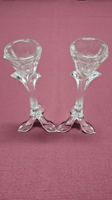 Castiçais em vidro/cristal