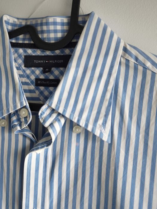 Tommy Hilfiger męska koszula w paski błękitna M
