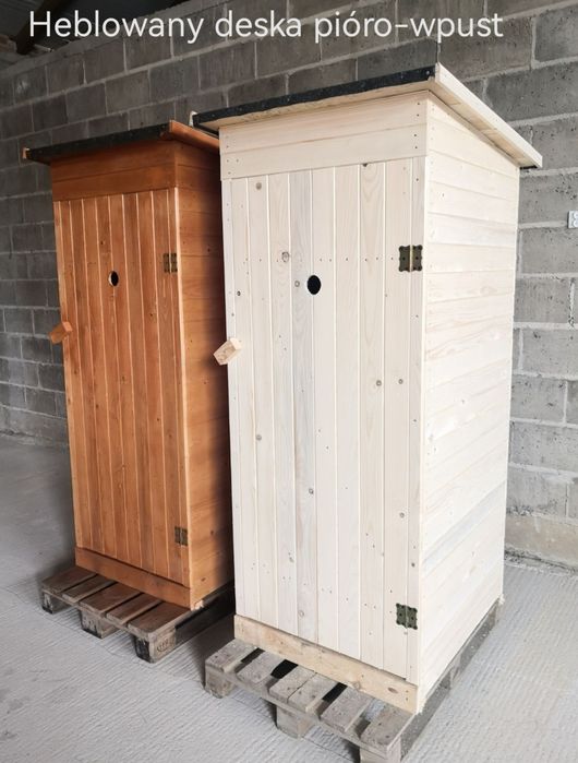 Toaleta drewniana WC wychodek ustep szalet kibelek na budowę nowy