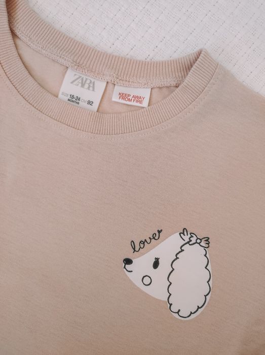 ZARA koszulka bluzeczka z pieskiem oversize