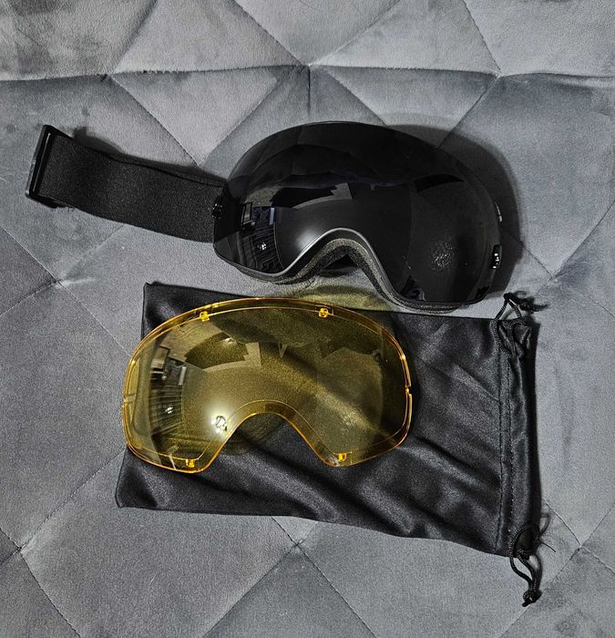 Лижна маска, лижні окуляри з чохлом, лыжная маска, лыжные очки + лінза