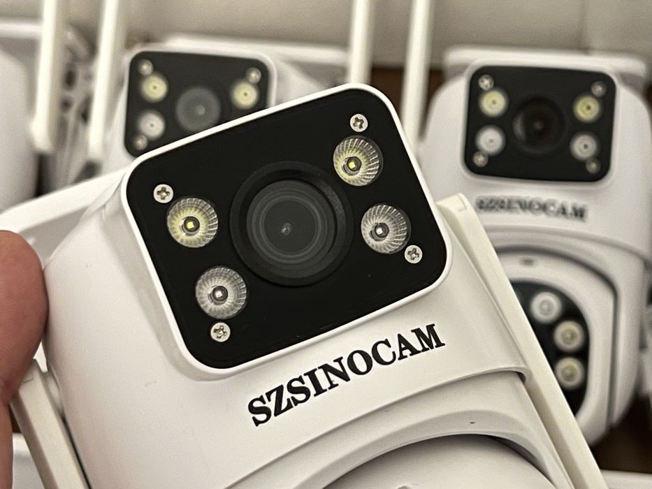 Вулична подвійна IP66 12мп Wi-Fi камера відеоспостереження топ краща