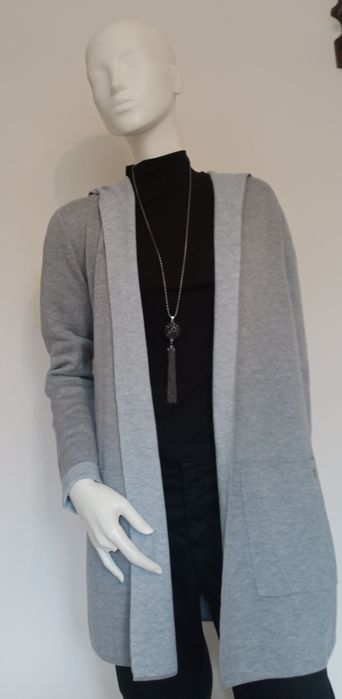 Jasny popiel szary rozmiar S kardigan sweter damski nowy