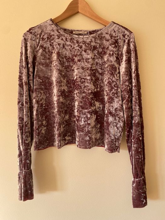 Crop top veludo Zara