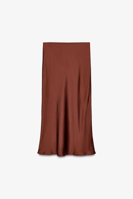 Атласна сатинова спідниця зара zara, колекция 2025