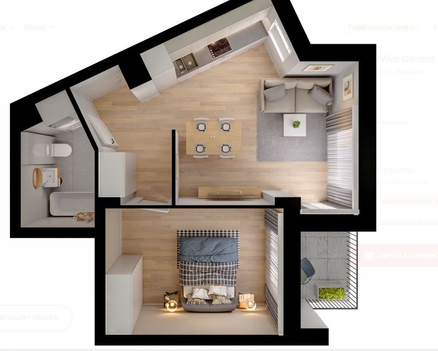 Twoje 2 pokoje| 39,77 m² | Białołęka | Viva Garden 14