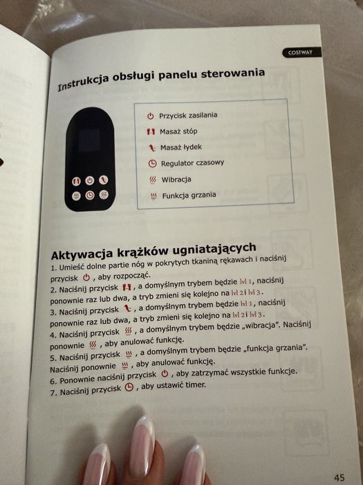 Masażer stóp i łydek z podgrzewaczem i pilotem