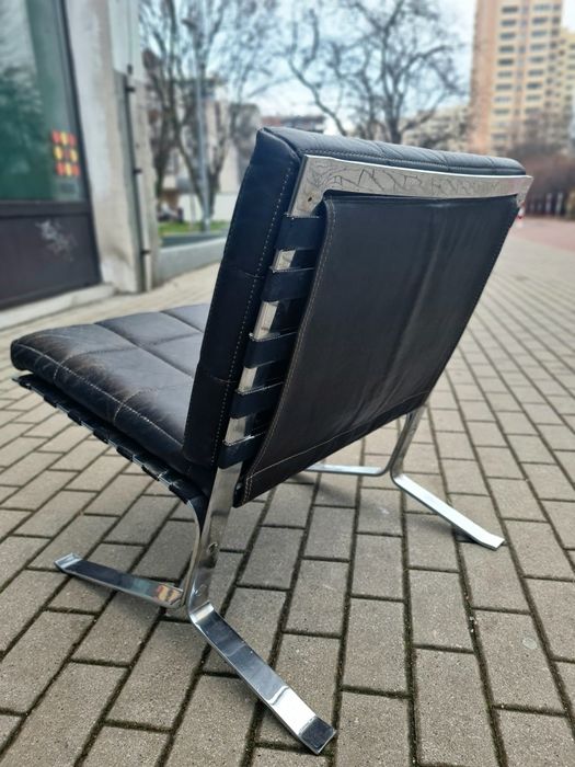 Fotel skórzany Joker proj. Oliviera Mourgue'a, Francja lata 60.mid-c