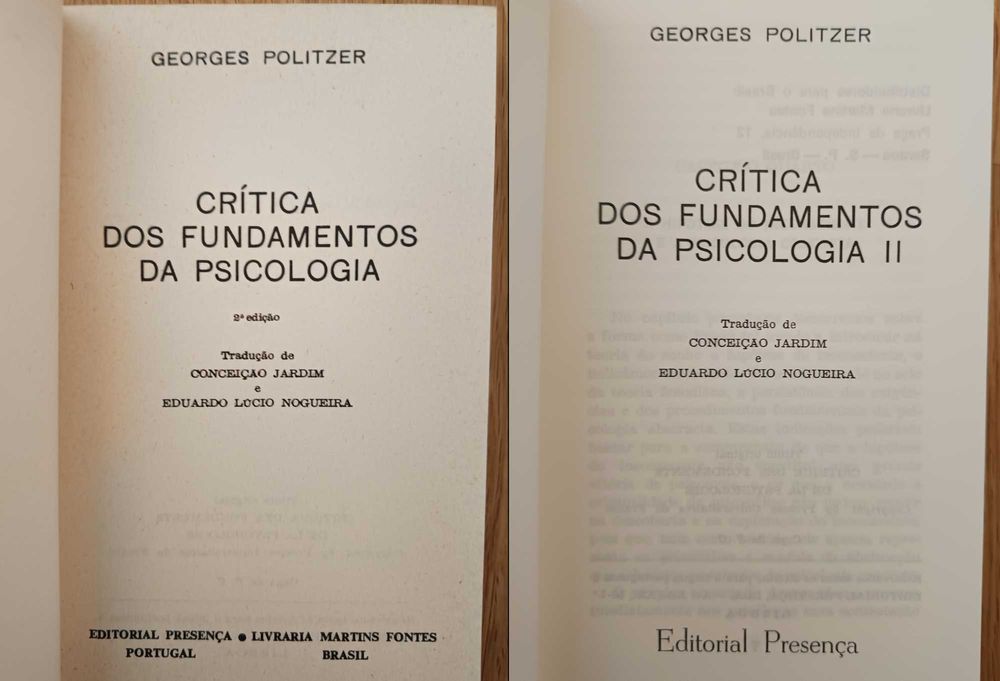 Georges Politzer - Critica dos Fundamentos da Psicologia I e II