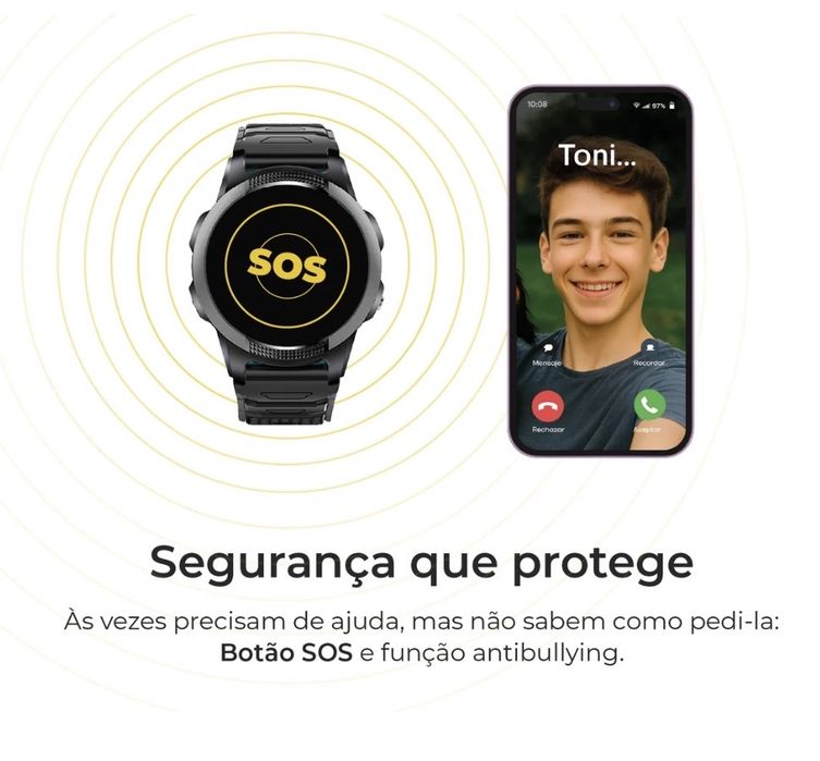 SaveFamily Slim – Smartwatch Infantil/Juvenil c/ GPS – NOVO, SELADO, Garantia 2 Anos