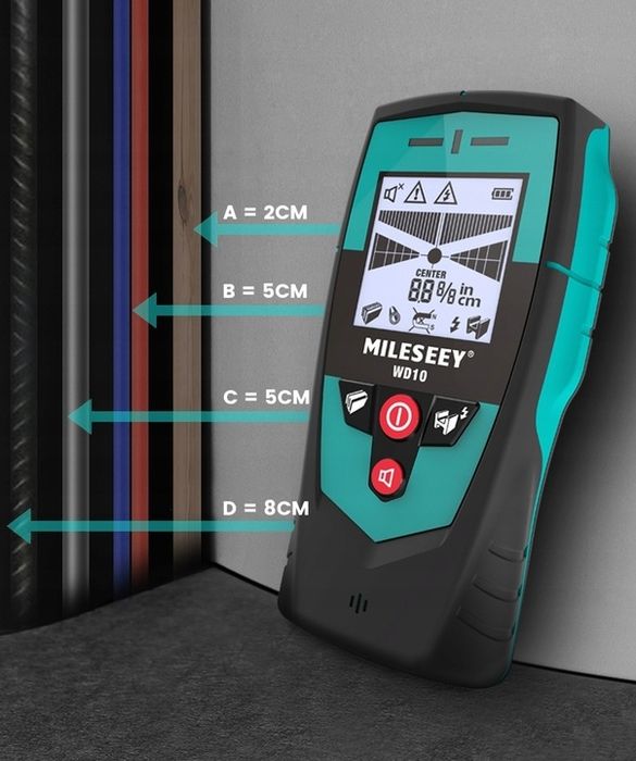 Detektor Przewodów Wykrywacz Kabli Metalu Mileseey Wd10