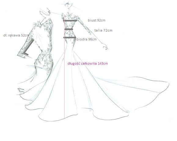 sukienka rybka koronkowa tren suknia ślubna