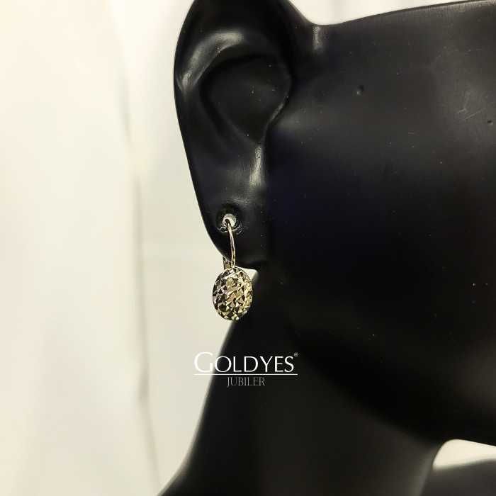 Złote kolczyki DIAMENTOWANE próba 585