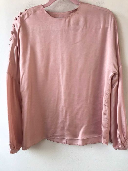 Różowa modalowa wiskozowa bluzka damska H&M 34 6  XS 160 80A vintage