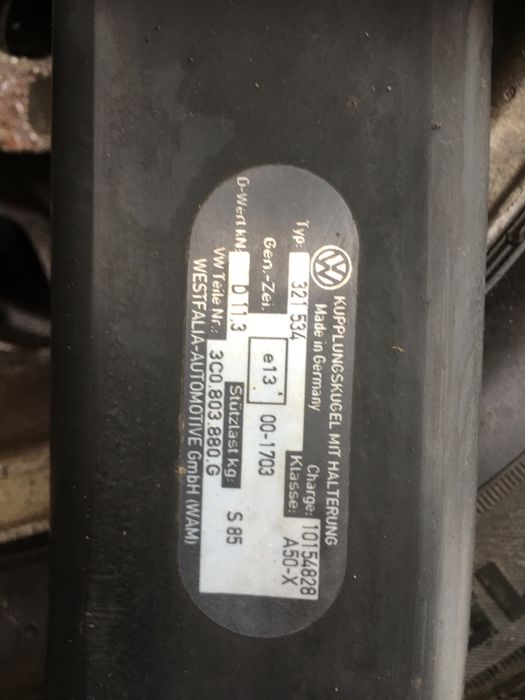 Hak holowniczy vw passat b6