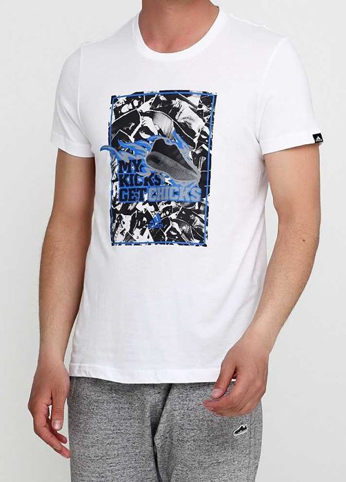 Біла футболка демісезонна з коротким рукавом тм adidas розмір s