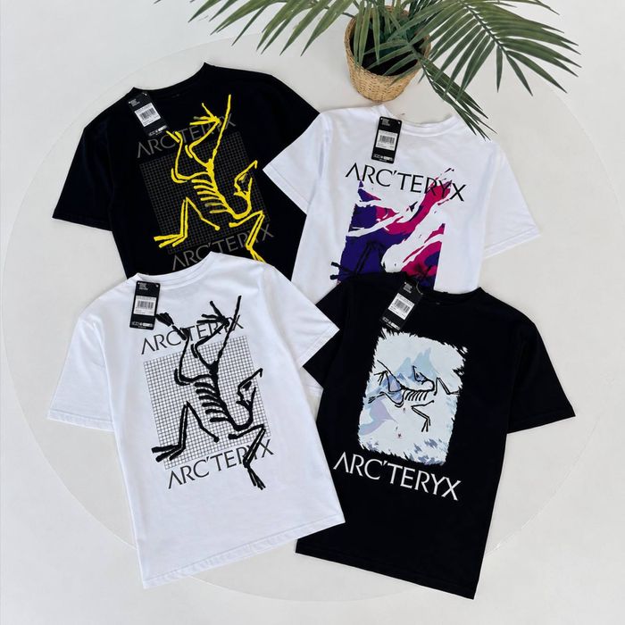 Футболка Arcteryx чоловіча чорна біла арктерікс