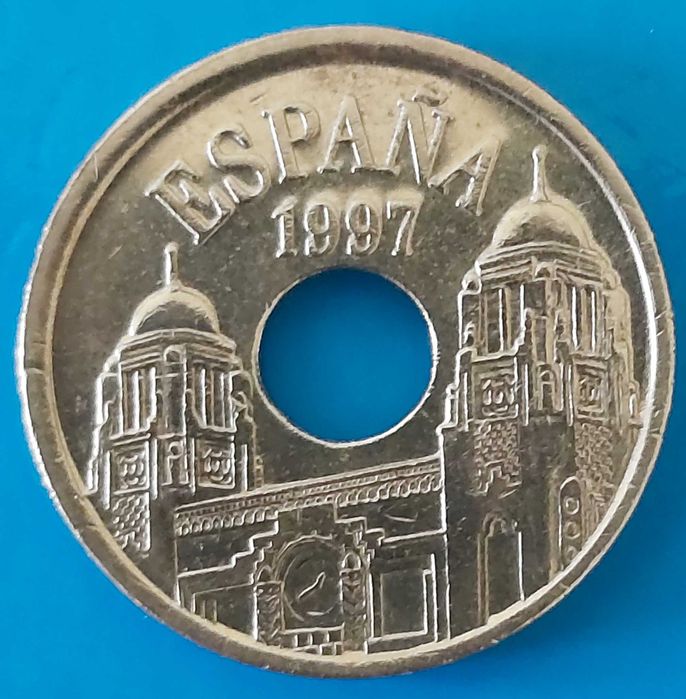 25 Pesetas de 1997, Espanha, Rei Juan Carlos I, Melilla