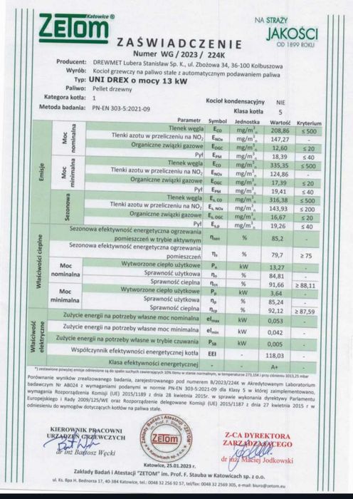 Kocioł UNI DREX 13 drewno i pellet