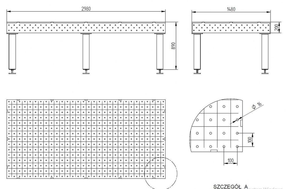Stół spawalniczy CE 3000x1500x200 DIY