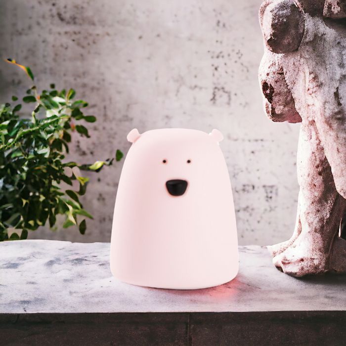 Miś Mały lampka silikonowa różowa - Rabbit & Friends