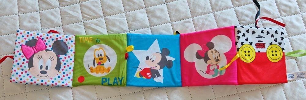 Książeczka dla niemowląt dzieci sensoryczna Miki Disney Nowa