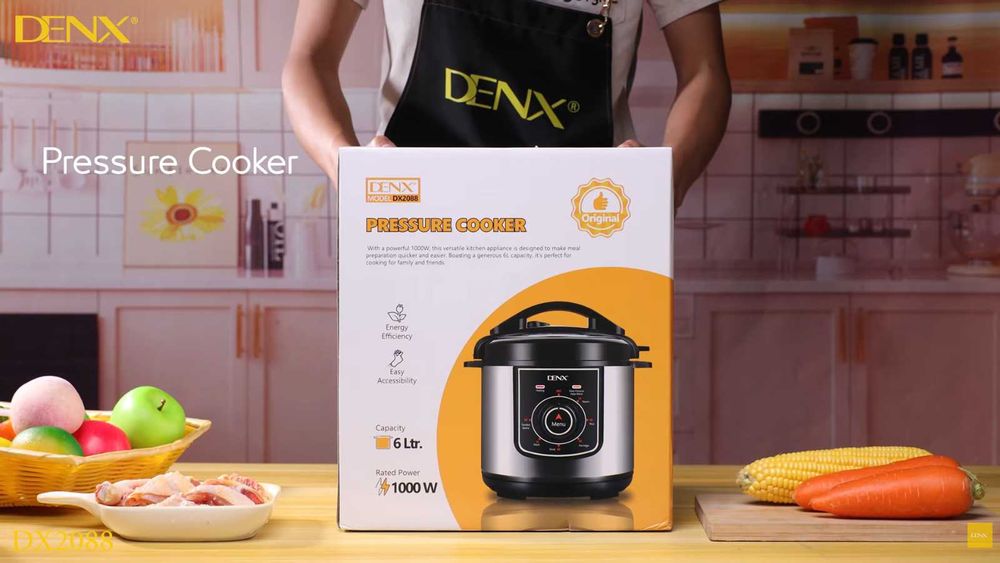 Мультиварка-скороварка 1000 ват DENX DX2088 6 л, сенсорная. Черная (DX2088) новая