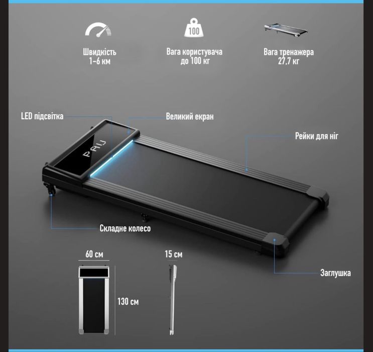Бігова доріжка EnergyFIT EF-X512NS black Д