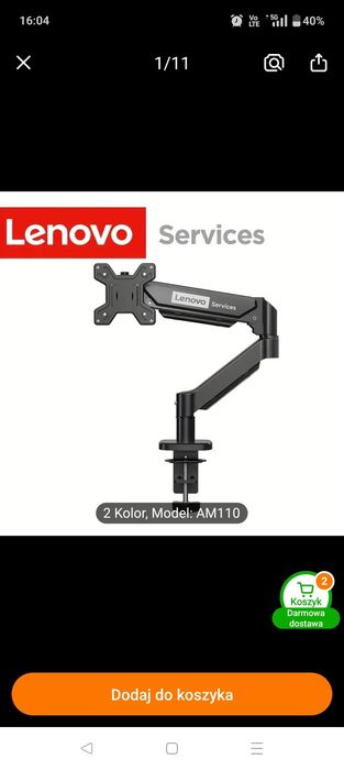 Uchwyt Lenovo do monitora nowy