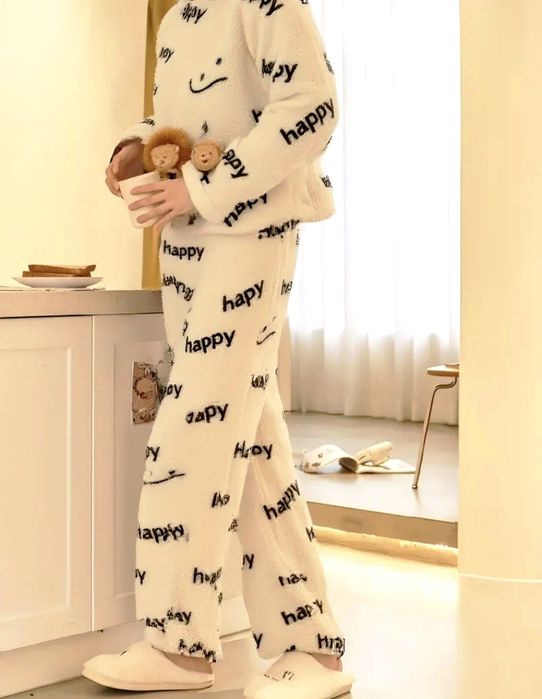 Pijama Quente Happy (Branco)