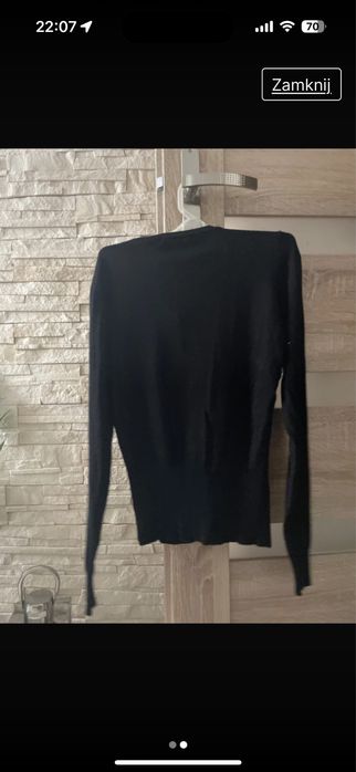 Czarny swetr z koronka xs/s