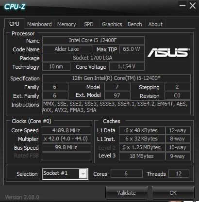 Intel Core i5-12400F