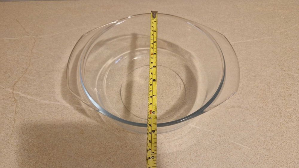 Pirex para forno oval transparente, em vidro