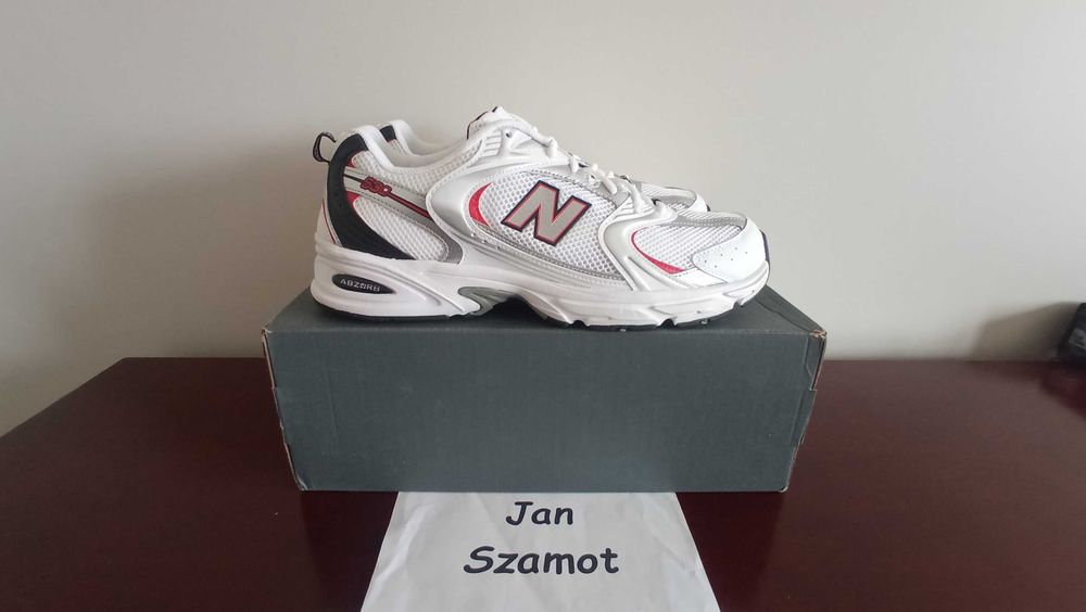 new balance red black white