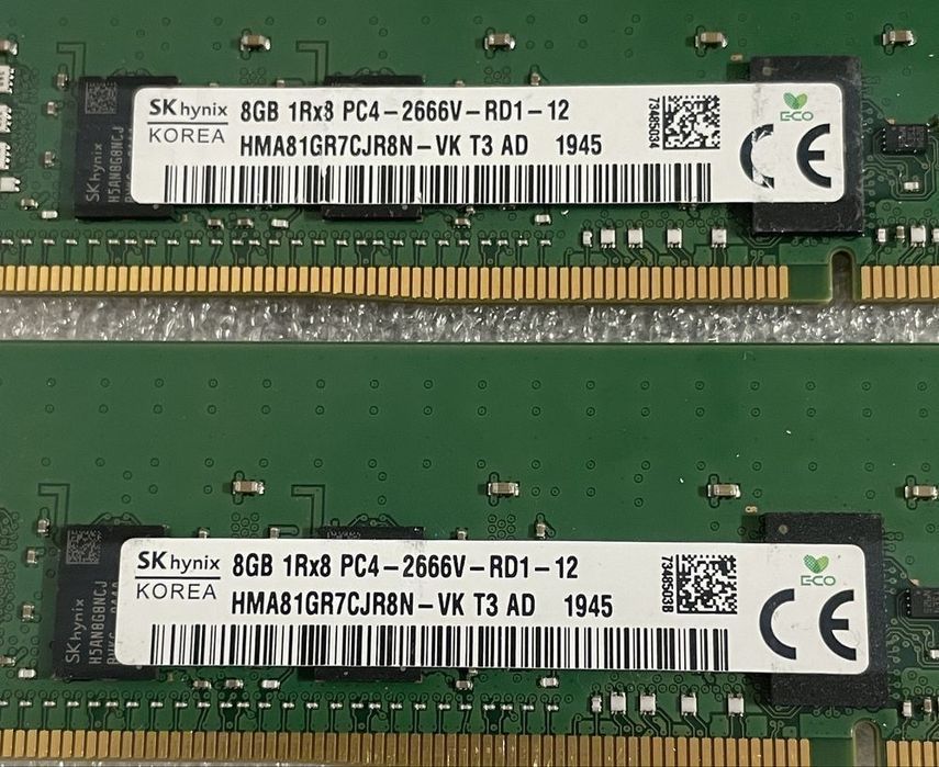16GB Ram Serwerowa 2x8GB 2666Mhz HMA81GR7CJR8N-VK