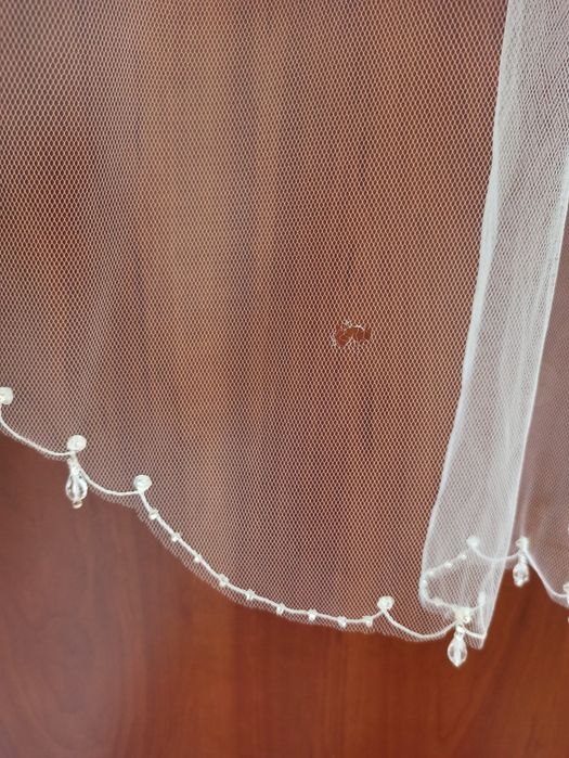 Welon ślubny 3/4 śmietanka