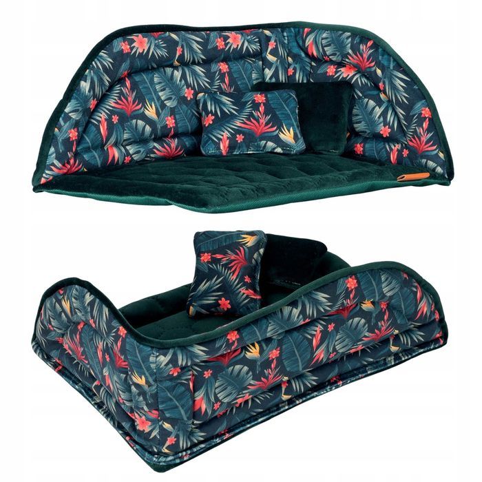 narożne legowisko do klatki kojca mały pies 30x40x16cm  zielone wzorek