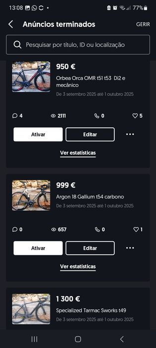 Bicicletas de estrada carbono oportunidades