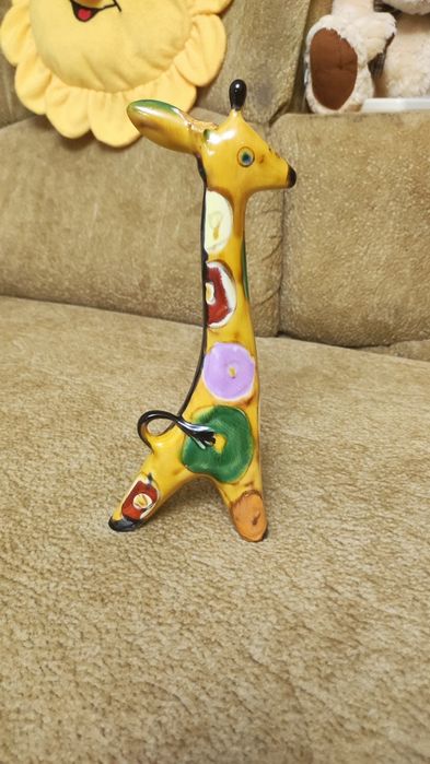 Кот Базилио винтажная игрушка 1950-х годов . Жираф Конаковский фарфор